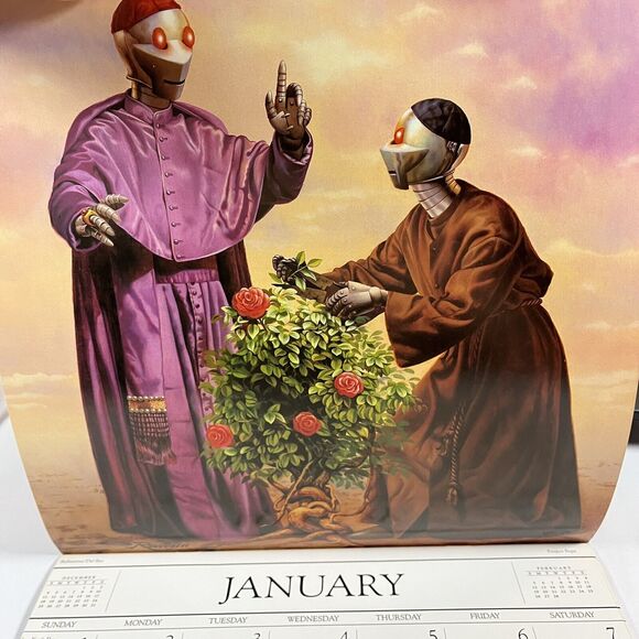 1989 Rowena Morrill Wall Calendar Fantasy Sci-Fi Art Theodore Sturgeon Unused - Picture 3 of 5